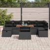 vidaXL Tuinbankenset met kussen met opslag 8 pcs Zwart poly rattan