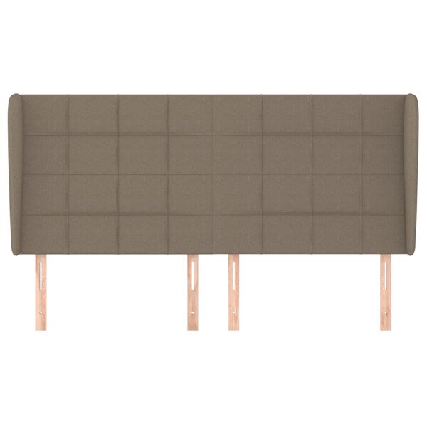 vidaXL Hoofdbord met randen 203x23x118/128 cm stof taupe