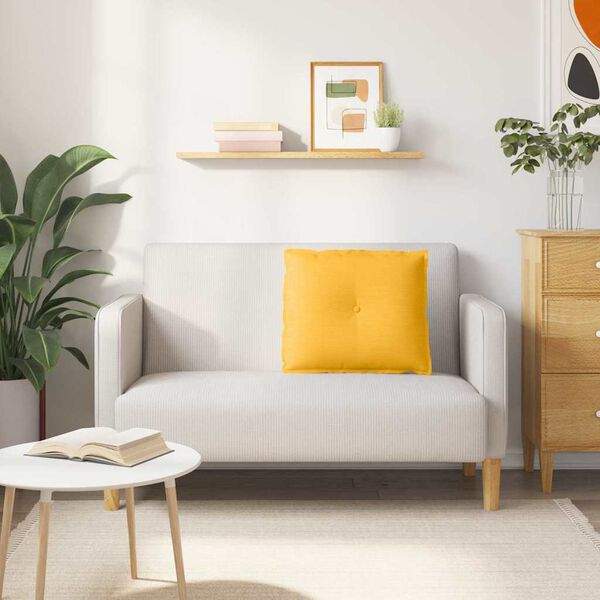 vidaXL Rugkussen Lichtgeel 60 x 50 cm Cordstof