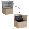 vidaXL Tuinbankenset met kussen met opslag 11 pcs Beige Poly riet