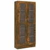 vidaXL Vitrinekast 82,5x30,5x185 cm bewerkt hout gerookt eikenkleur