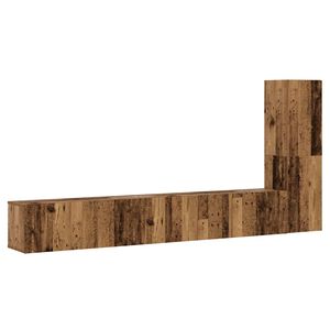 vidaXL Tv-wandkasten 3 st bewerkt hout oud houtkleurig