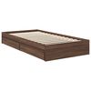 vidaXL Opslag bed met hoofdeinde Bruin Eiken 100 x 200 cm Bewerkt hout