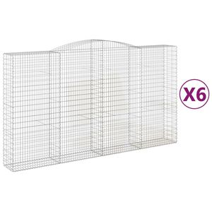 vidaXL Schanskorven 6 st gewelfd 400x50x220/240 cm ijzer
