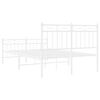 vidaXL Bedframe met hoofd- en voeteneinde metaal wit 120 x 190 cm