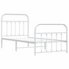 vidaXL Bedframe met hoofd- en voeteneinde metaal wit 90x190 cm