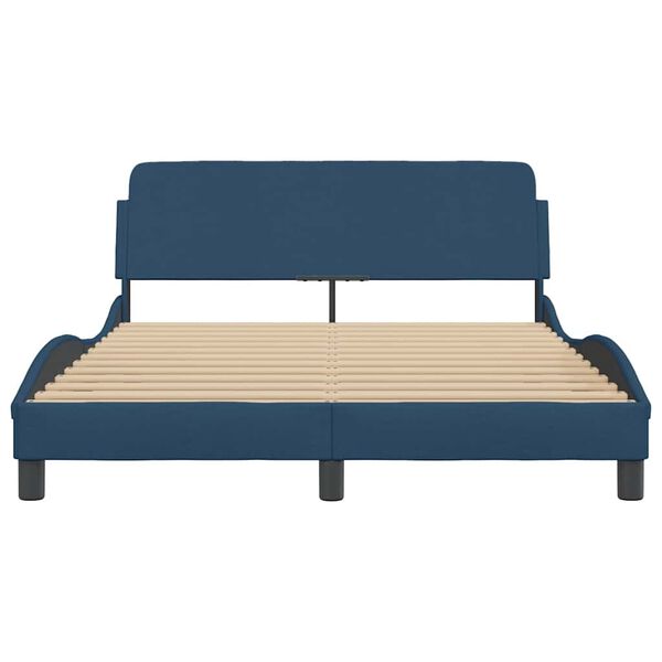 vidaXL Bedframe met hoofdeinde "Dover" 140x190 cm stof blauw