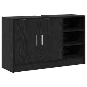 vidaXL Badkamerkast met plank Zwart Eiken 90 x 29 x 55 cm Bewerkt hout