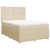 vidaXL Boxspring met matras stof cr&egrave;mekleurig 140x190 cm