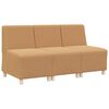 vidaXL Modulaire Bankeenheid Armlos 3 st Beige Wolachtig Stof