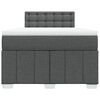 vidaXL Boxspring met matras stof donkergrijs 120x200 cm