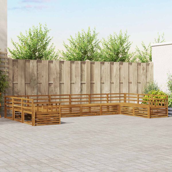 vidaXL Sofa-Sets 10 pcs Naturel Massief Acaciahout
