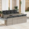 vidaXL Tuin Sofa Set 9 pcs Lichtgrijs Poly riet