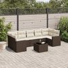 vidaXL 8-delige Loungeset met kussens poly rattan bruin