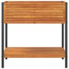 vidaXL Plantenbak met schap 80x45x80 cm massief acaciahout en staal