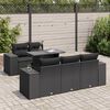 vidaXL 6-delige Loungeset met kussens poly rattan zwart