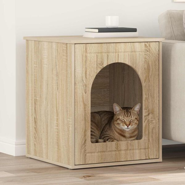 vidaXL Kattenhuis Sonoma 53 x 52 x 62 cm Bewerkt hout