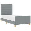vidaXL Bedframe met hoofdeinde Lichtgrijs 90 x 200 cm Stof