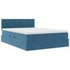 vidaXL Opbergbed met LED met matras Donkerblauw 140 x 190 cm Fluweel