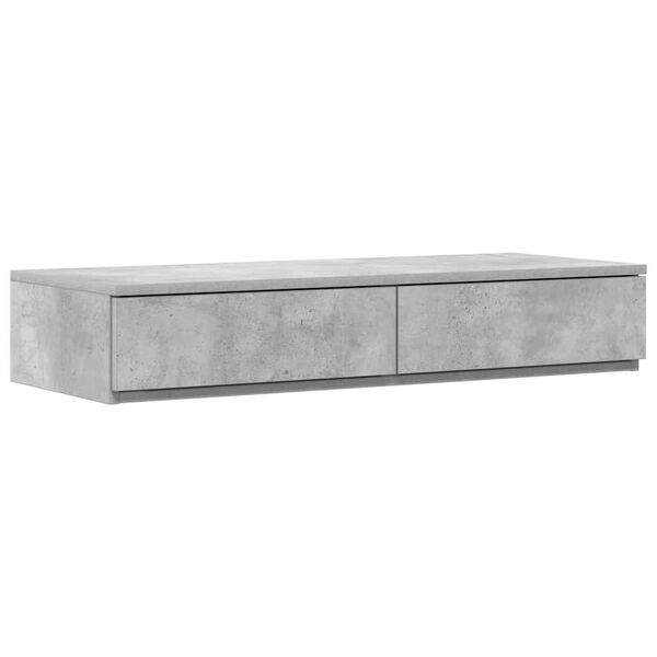 vidaXL Bedlades met lade Beton Grijs 80 x 36,5 x 16,5 cm Bewerkt hout