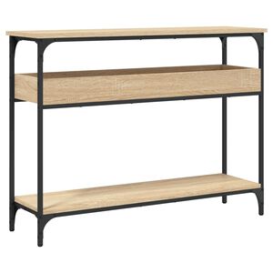 vidaXL Consoletafel met plank Sonoma eiken 100x29x75cm bewerkt hout