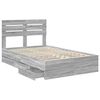 vidaXL Bedframe met lade Grijs Sonoma 120 x 190 cm Ingenieurshout