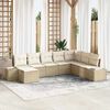 vidaXL Tuin Sofa Set met kussen 8 pcs Beige en Cr&egrave;me poly rattan
