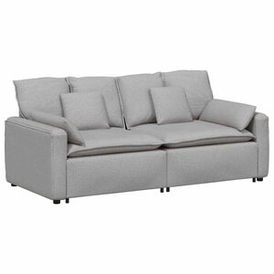 vidaXL Modulaire bank met kussens wolk grijs