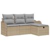 vidaXL Tuin Sofa Set met kussen met opslag 4 pcs Beige Poly riet