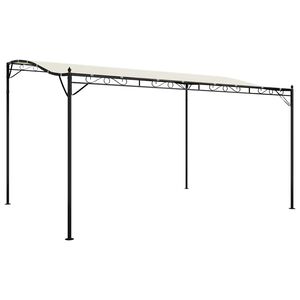 vidaXL Luifel 4x3 m 180 g/m&sup2; stof en staal cr&egrave;mekleurig
