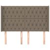 vidaXL Hoofdbord met randen 147x16x118/128 cm stof taupe