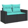 vidaXL 5-delige Loungeset met kussens poly rattan grijs