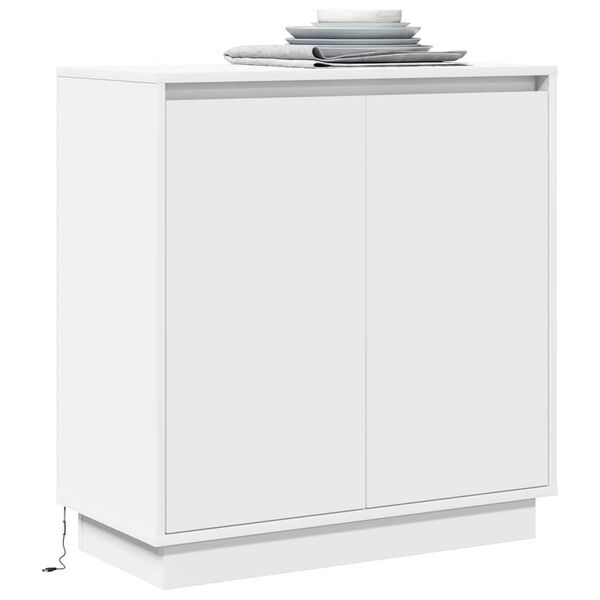 vidaXL LED Sideboard met plank Wit 71 x 34,5 x 75 cm Bewerkt hout