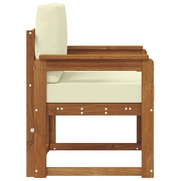 vidaXL Tuinbank Massief Acaciahout en Polyester Naturel