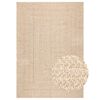 vidaXL Vloerkleed ZIZUR beige binnen en buiten 200x290 cm jute look