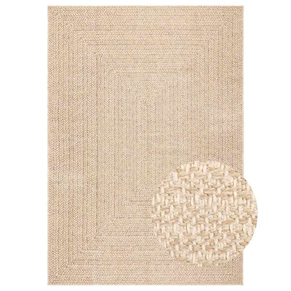 vidaXL Vloerkleed ZIZUR beige binnen en buiten 200x290 cm jute look