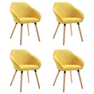 vidaXL Eetkamerstoelen 4 st stof geel