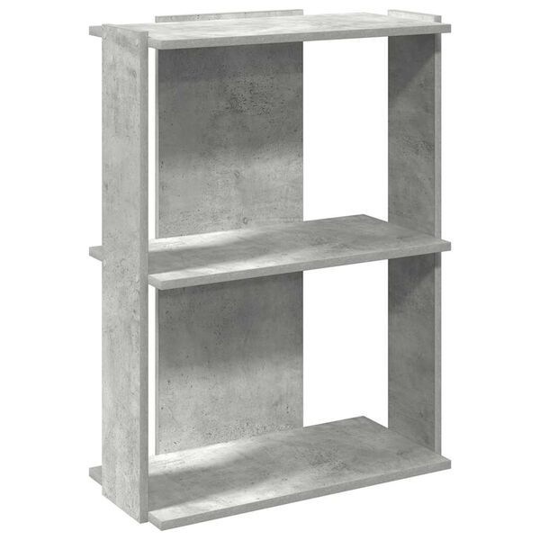vidaXL Boekenkast 3-laags 60x30x80 cm bewerkt hout betongrijs