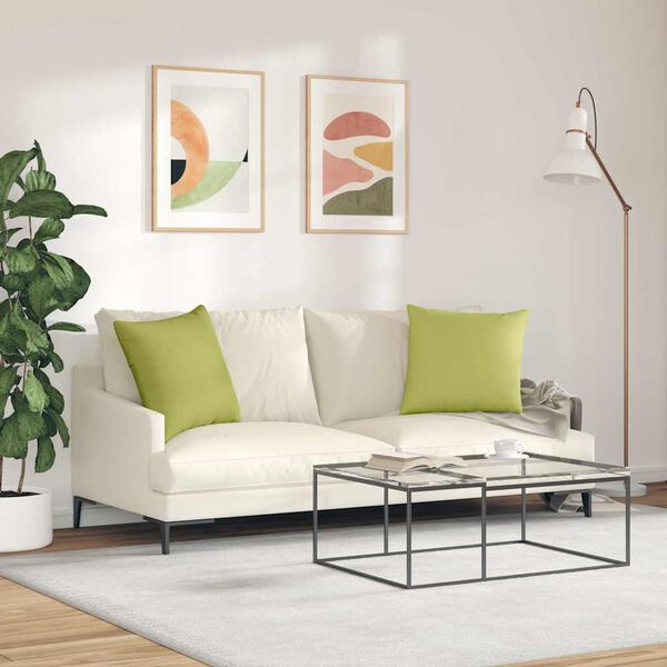 vidaXL Sofa Kussens 2 stuks Lichtgroen 50 x 50 cm Stof