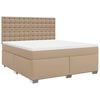 vidaXL Boxspring met matras kunstleer cappuccinokleurig 180x200 cm