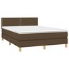 vidaXL Boxspring met matras stof donkerbruin 140x200 cm