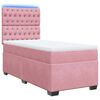 vidaXL Boxspring met matras fluweel roze 80x200 cm