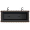 vidaXL Plantenbakken 2 st met haken poly rattan bruin