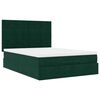 vidaXL Ottoman bed met matrassen 140x190cm fluweel donkergroen