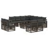 vidaXL Tuinbankenset 12 pcs Grijs poly rattan
