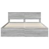 vidaXL Bedframe met hoofdeinde Grijs Sonoma 200 x 200 cm Bewerkt hout