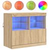 vidaXL Dressoir met LED-verlichting 81x37x67 cm sonoma eikenkleurig