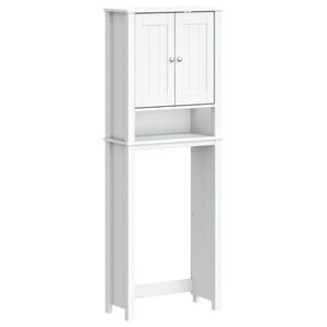 vidaXL Toiletmeubel BERG 60x27x164,5 cm massief hout wit