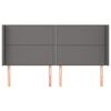 vidaXL Hoofdbord met randen 183x16x118/128 cm kunstleer grijs