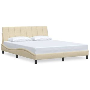 vidaXL Bedframe zonder matras "Hanko" stof cr&egrave;mekleurig 160x200 cm